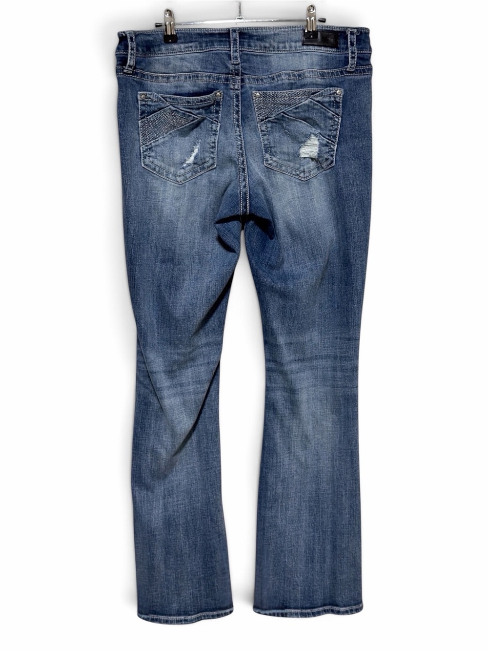 Buckle Daytrip Virgo Bootcut Jeans Mid Rise Curvy Embellished Pockets 32 LONG